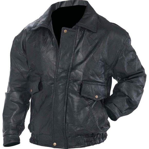 Genuine Leather Bomber Jacket for Men - Classic Leather Jacket - Picture 4 of 5
